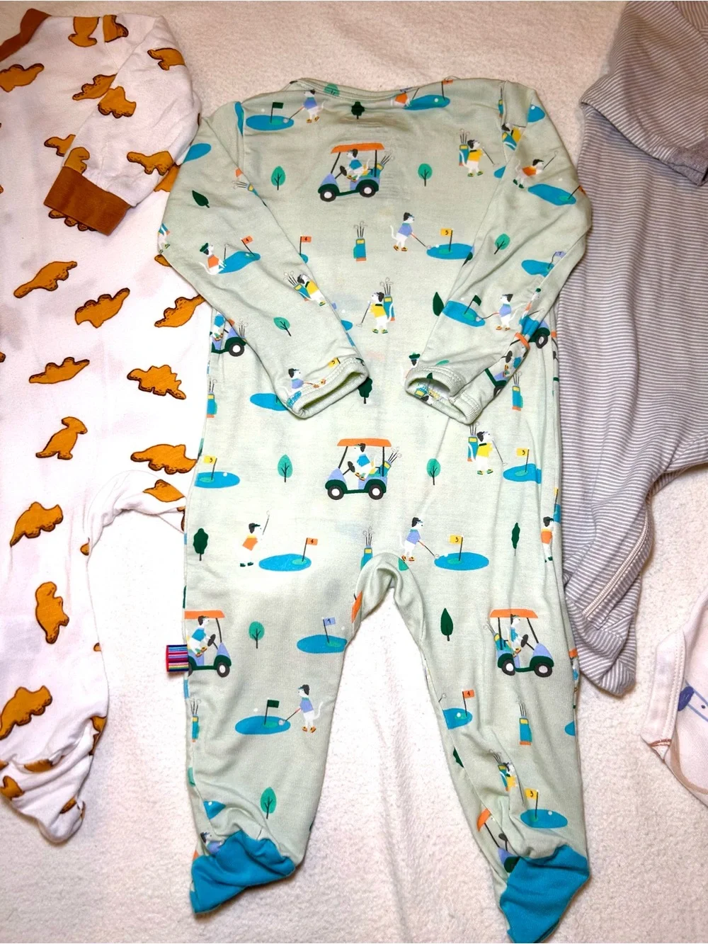 4 Piece Bundle Baby BOY Footed One-Piece Sleepers 0-3 Months and Newborn Onsie